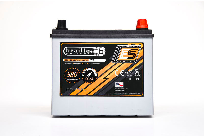 Braille Auto Battery 51R Endurance AGM Battery 580 CCA