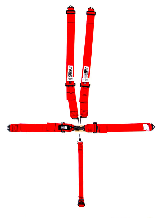 Crow Safety Gear 5-Pt Harness Small Latch RD Bolt In Blk Hardware