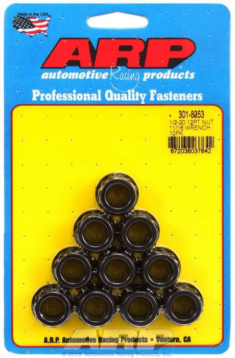 ARP 1/2-20 11/16 Socket 12pt Nut Kit (Set of 10)