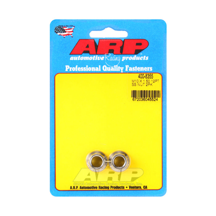 ARP M10 X 1.50 SS 12mm socket 12pt Nut Kit (2-pack)