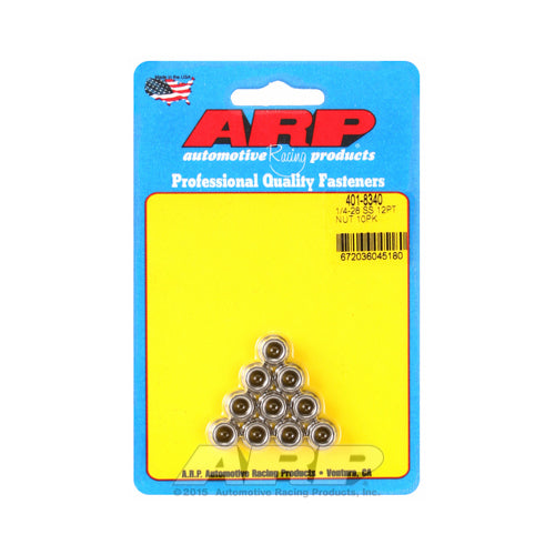 ARP 1/4-20in SS 12pt Nut Kit (10/pkg)