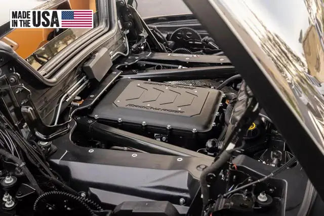 ProCharger supercharged C8 Corvette performance system illustrating continued ICE aftermarket demand