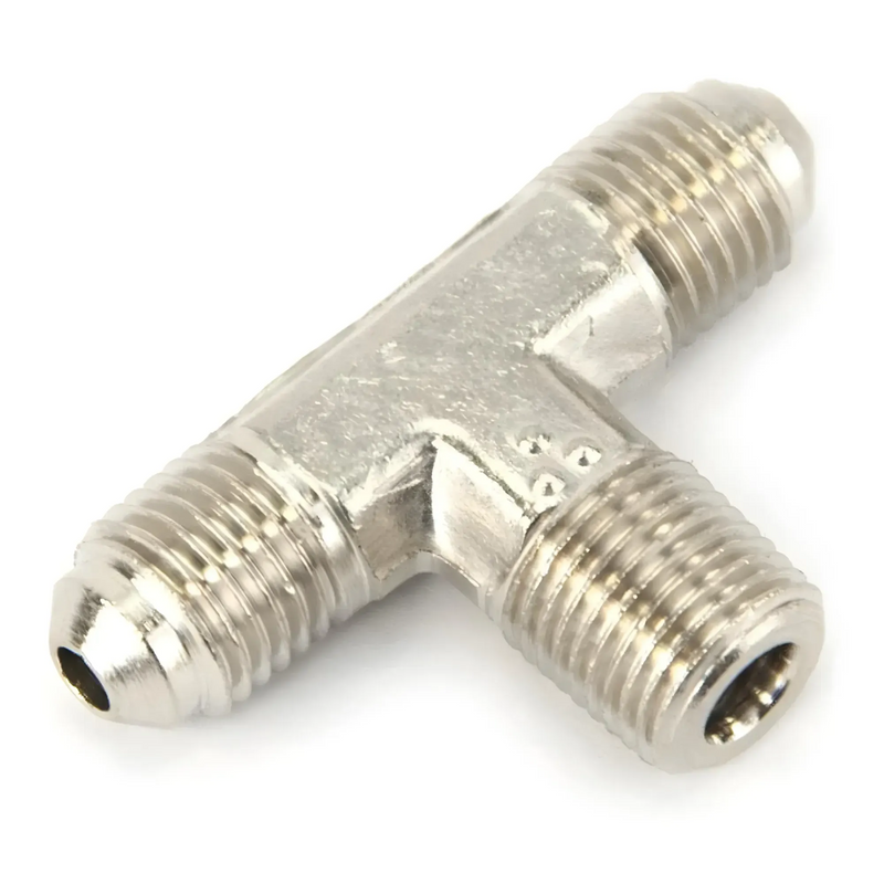 Nitrous Outlet 1/8" NPT x 3AN x 3AN Branch Tee Fitting - Male/Male/Male