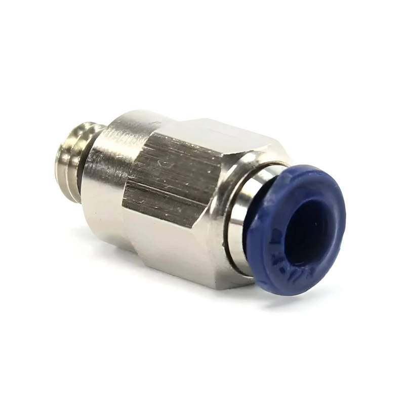 Nitrous Outlet 1/8" Tube x #10-32 Male UNF Nickel Plated Brass Push-to-Connect Fitting