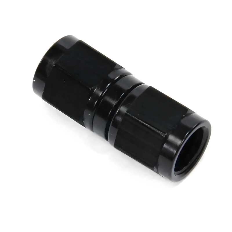 Nitrous Outlet 4AN x 4AN Union Straight Swivel Fitting - Female/Female (BLACK)
