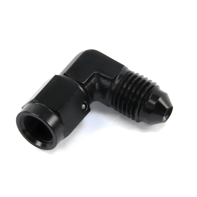 Nitrous Outlet 3AN Swivel x 4AN 90 Degree Fitting - Female/Male (BLACK)