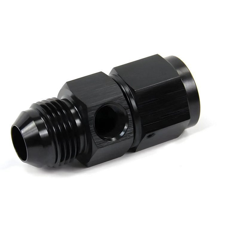 Nitrous Outlet 8AN Swivel Manifold w/ Single 1/8" NPT Port (Black Anodized)