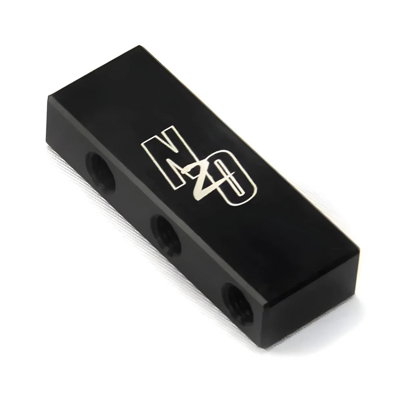 Nitrous Outlet 1 in 6 out Distribution Block - 1/8" NPT inlet, 5/16-24 Outlets