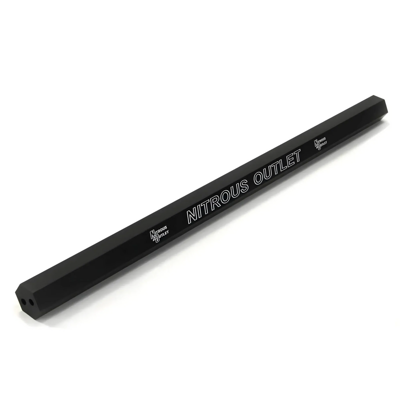 Nitrous Outlet Dual Passage Injection Rail - Single Rail, Anodized black, Laser Marked, No Fittings, 18" Long