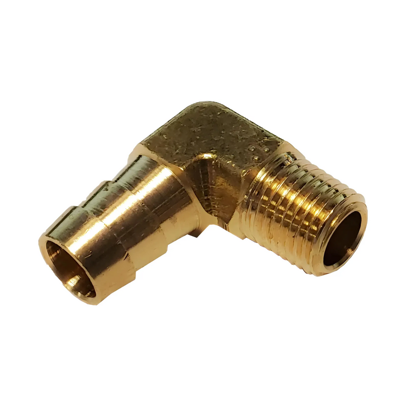 Nitrous Outlet 1/4" NPT x 1/2" Hose Barb 90 Degree  - Male/Male