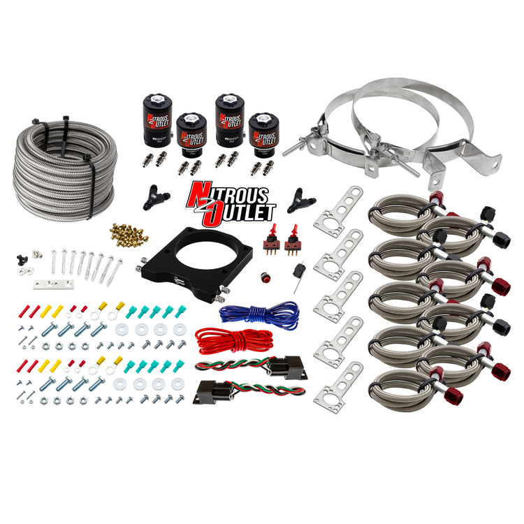Nitrous Outlet GM 102mm LSX Dual Stage Plate System - Gas/E85 (5-55psi)(50-200HP)(No Bottle)(1997-2004 Corvette Requires Part # 00-42000)