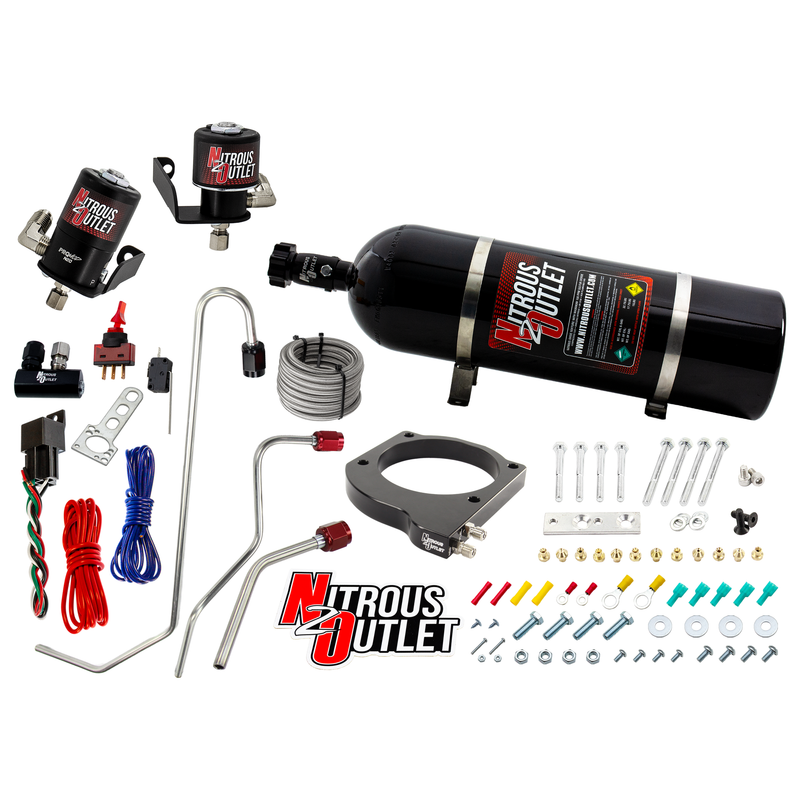 Nitrous Outlet GM 102mm MSD LS7 Atomic AirForce Intake Hard-line Plate System - Factory-Style Fuel Rails/2006-2019 Corvette Requires K-Tech Idler Pulley Kit - Gas/E85 (5-55psi)(50-200HP)(15lb Bottle)