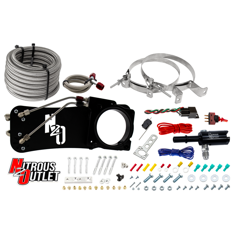 Nitrous Outlet Dodge 80mm 2009-2019 Challenger/Charger/300C/2005-2008 Magnum 5.7L Hemi  Intake Hard-line Plate System - Gas/E85 (5-55psi)(50-200HP)(No Bottle)