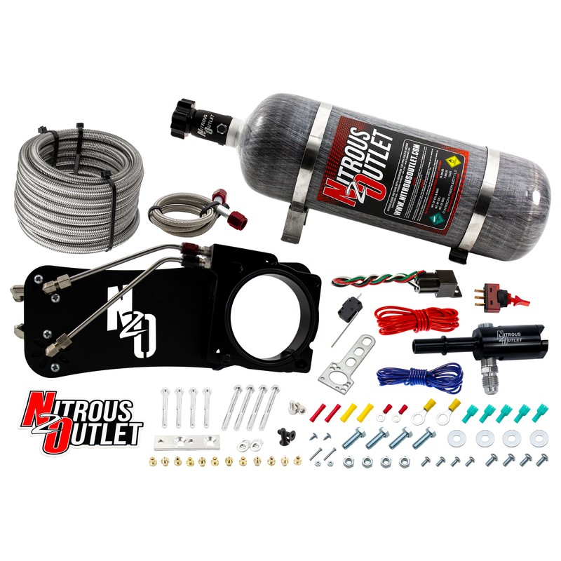 Nitrous Outlet Dodge 80mm 2009-2019 Challenger/Charger/300C/2005-2008 Magnum 5.7L Hemi  Intake Hard-line Plate System  - Gas/E85 (5-55psi)(50-200HP)(12lb Bottle)