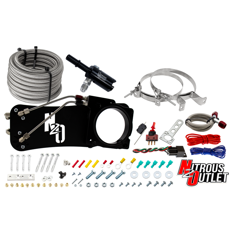 Nitrous Outlet Dodge 85mm 2009-2019 Challenger/Charger/300C/2005-2008 Magnum 5.7L Hemi  Intake Hard-line Plate System - Gas/E85 (5-55psi)(50-200HP)(No Bottle)
