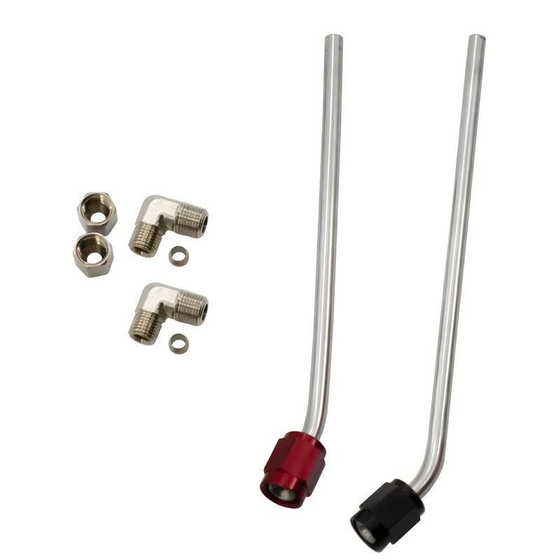 Nitrous Outlet Dodge 80mm/85mm/90mm Hemi Intake Hardline Kit - Solenoids To Plate, Fuel Adapter To Solenoid