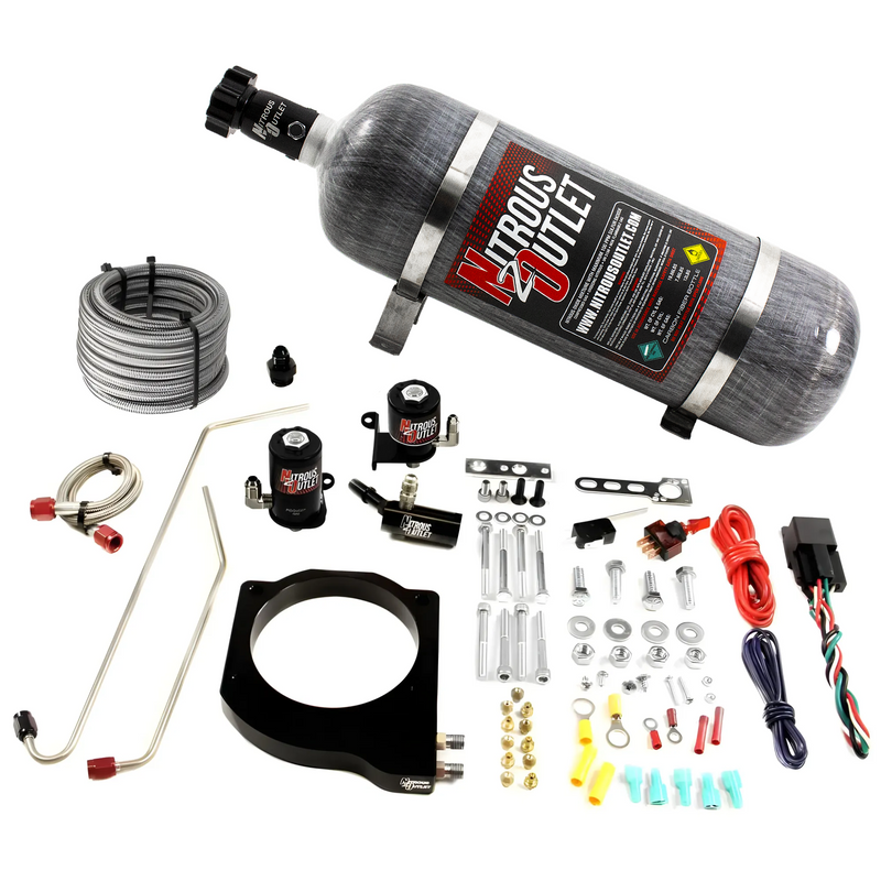 Nitrous Outlet GM MSD Atomic Airforce Intake 2016-2019 Camaro LT1  Hard-line Plate System - Gas/E85 (5-55psi)(50-200HP)(12lb Bottle)