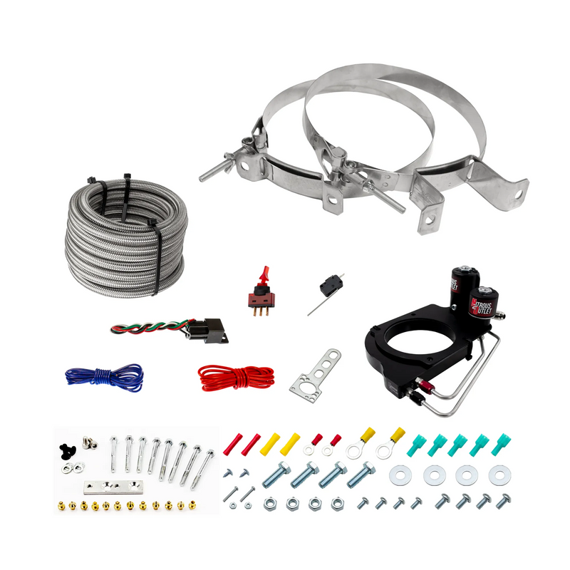 Nitrous Outlet GM Holley Hi-Ram 102mm Throttle Body Hard-line Plate Plate System - Drivers Side/Excludes Fuel Supply - Gas/E85 (5-55psi)(50-200HP)(No Bottle)