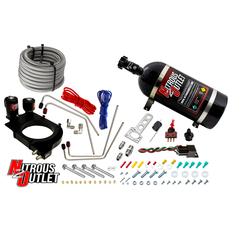 Nitrous Outlet GM Truck Holley Hi-Ram 102mm Throttle Body Hard-line Plate Plate System - Passenger Side/Excludes Fuel Supply - Gas/E85 (5-55psi)(50-200HP)(10lb Bottle)