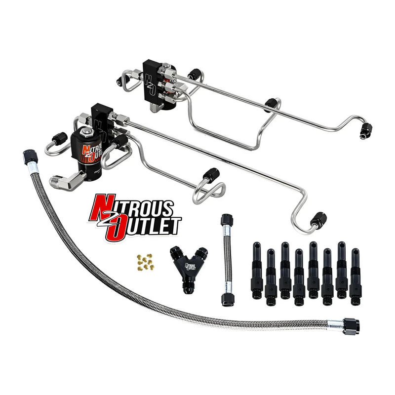 Nitrous Outlet 8 Cylinder Solenoid Forward Direct Port Conversion Kit - Kong Gen3 LSA/LS9 Billet Supercharger Lid (Includes 200HP Jetting)