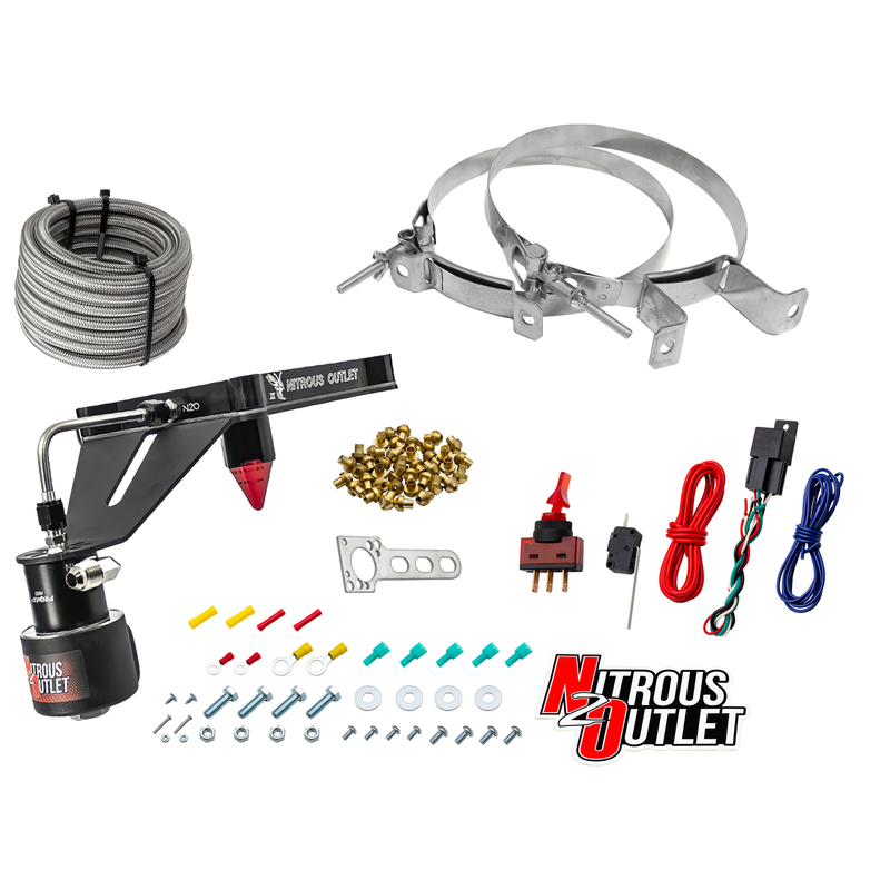 Nitrous Outlet 4150 Stinger 3 Dry Race System - Hard-line/.178 Trashcan Solenoid Nitrous Solenoid/Deep Break Solenoid Bracket/Solenoids Mount Upside Down - (50-600 HP)(No Bottle)
