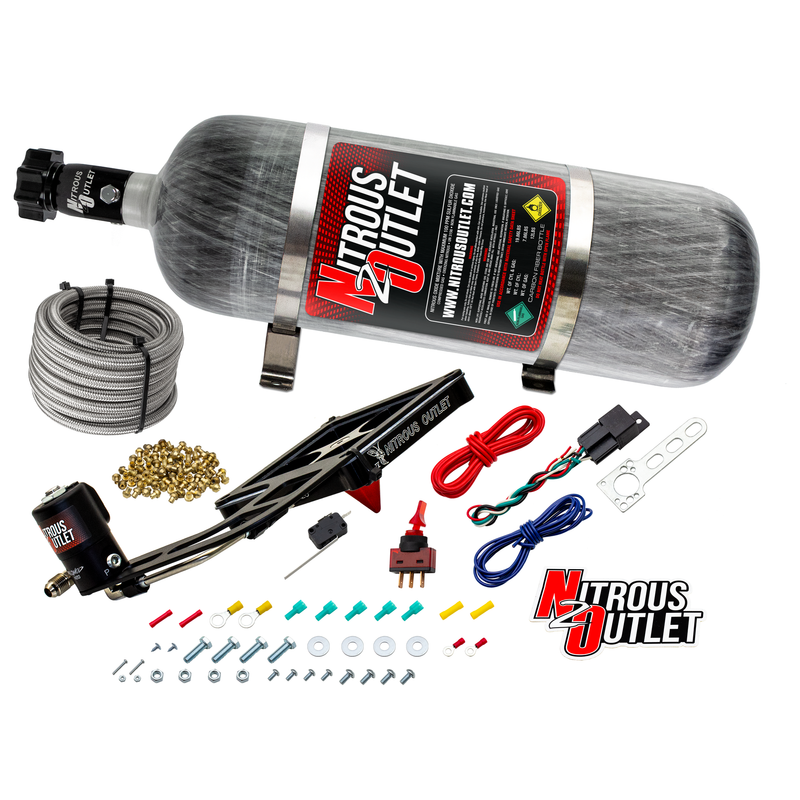 Nitrous Outlet 4500 Stinger 4 Dry System - Hard-line/.122 Nitrous Solenoid/Boomerang Solenoid Bracket - (50-500 HP)(12lb Bottle)
