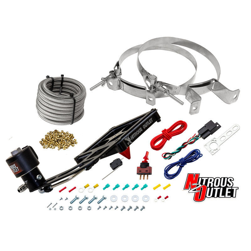 Nitrous Outlet 4500 Stinger 4 Dry Race System - Hard-line/.178 Trashcan Nitrous Solenoid/Boomerang Solenoid Bracket - (50-600 HP)(No Bottle)