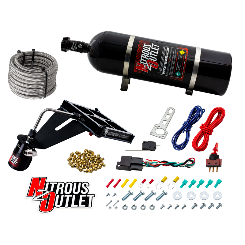 Nitrous Outlet 4500 Stinger 2 Dry System - Hard-line/.122 Nitrous Solenoid/Deep Break Solenoid Bracket/Solenoids Mount Upside Down - (50-500 HP)(15lb Bottle)