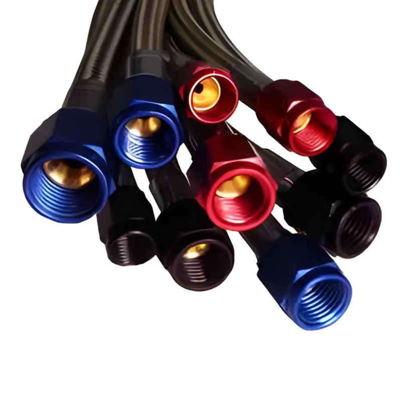 Nitrous Outlet 36" 4AN-3AN Race Stainless Braided Hose (Blue B-Nuts)