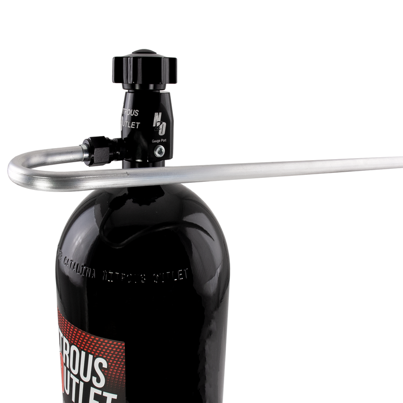 Nitrous Outlet 180 Degree Aluminum Pressure Relief Tube - Black 8AN B-Nut