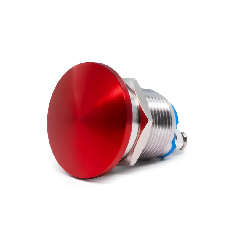 Nitrous Outlet Momentary Mushroom Cap Push-Button - 23mm Red Cap / Screw terminals