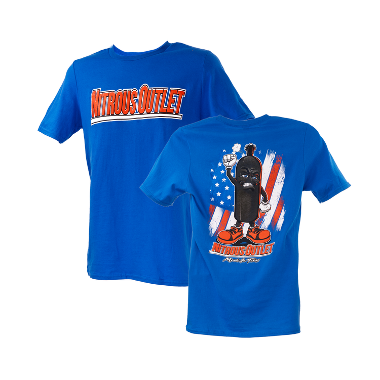 Nitrous Outlet Raised Fist Huffy Royal Blue T-Shirt - 2X-Large