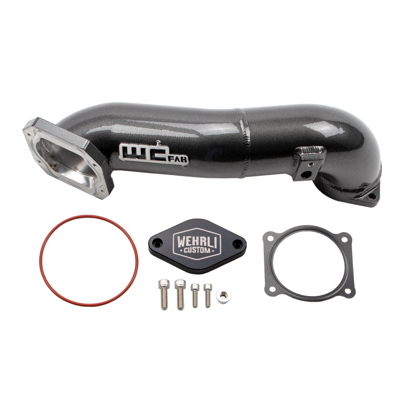 Wehrli 2011-2016 LML Duramax Passenger Side Upper Crossover Intercooler Pipe Kit Gloss Black