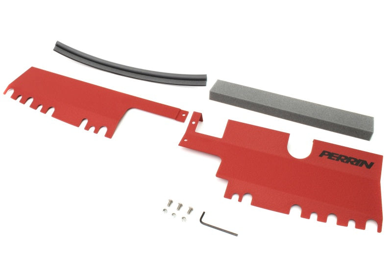 Perrin 15-21 WRX/STI Radiator Shroud | With OEM Intake Scoop - Red