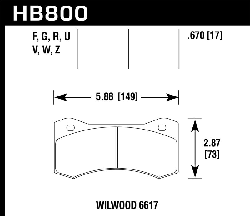 Hawk DTC-50 Race Brake Pads for Wilwood 7420 Calipers - HB800V.800