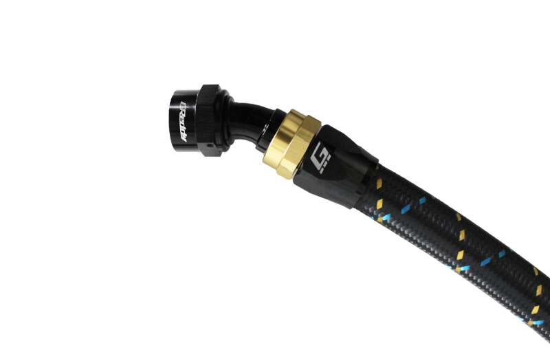 GReddy AN04 30 DEGREE HOSE END SWIVEL BLACK/GOLD ANODIZED
