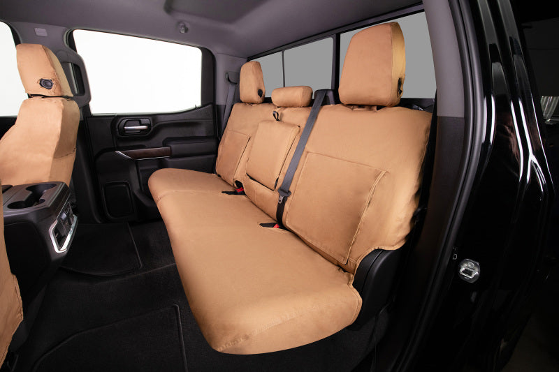 Covercraft 14-23 Ford Transit Polycotton SeatSaver Custom Front Row Seat Covers-Tan