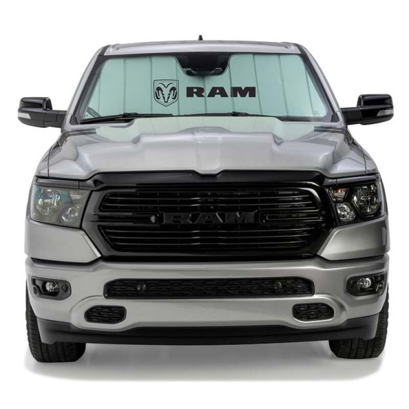 Covercraft 19-24 PU Ram 1500 10W RVM Sensor UVS100 Custom Sunscreen with Ram Horizontal logo