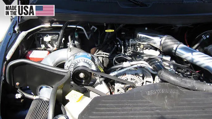 Manufacturer 1996-2001 Dodge RAM 5.2L/5.9L ProCharger engine-bay installation reference; selected finish and equipment may differ.