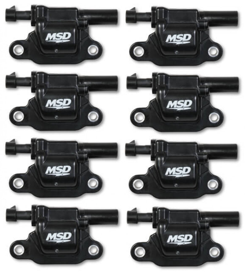 MSD Ignition Coil - GM Gen V Blaster Series - Gen V Direct Injected Engine - Black - 8-Pack - Square