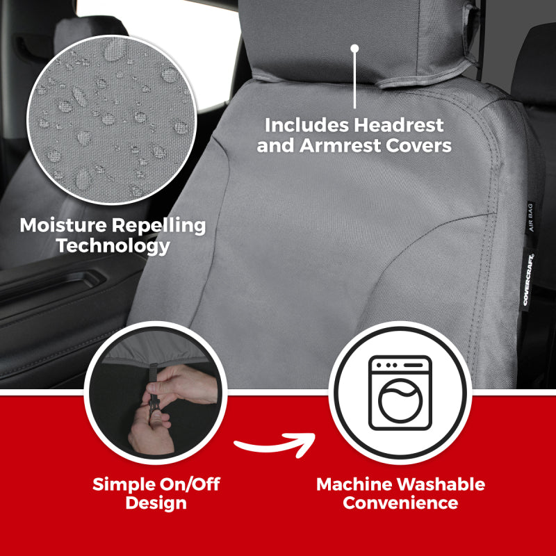 Covercraft 16-26 Mercedes-Benz Sprinter Endura Waterproof SeatSaver Custom Frt Row Seat Covers-Taupe
