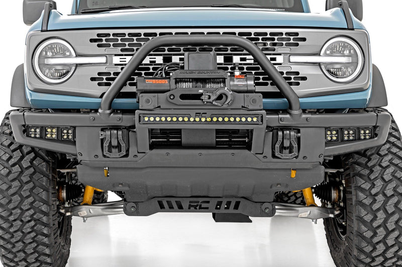 High Winch Mount | All Models | 20 Inch Black Single Row LED | Ford Bronco (21-25)