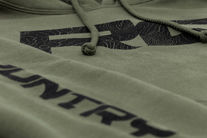 Rough Country Hoodie | RC Topographical Sleeve | Army Green | 3XL