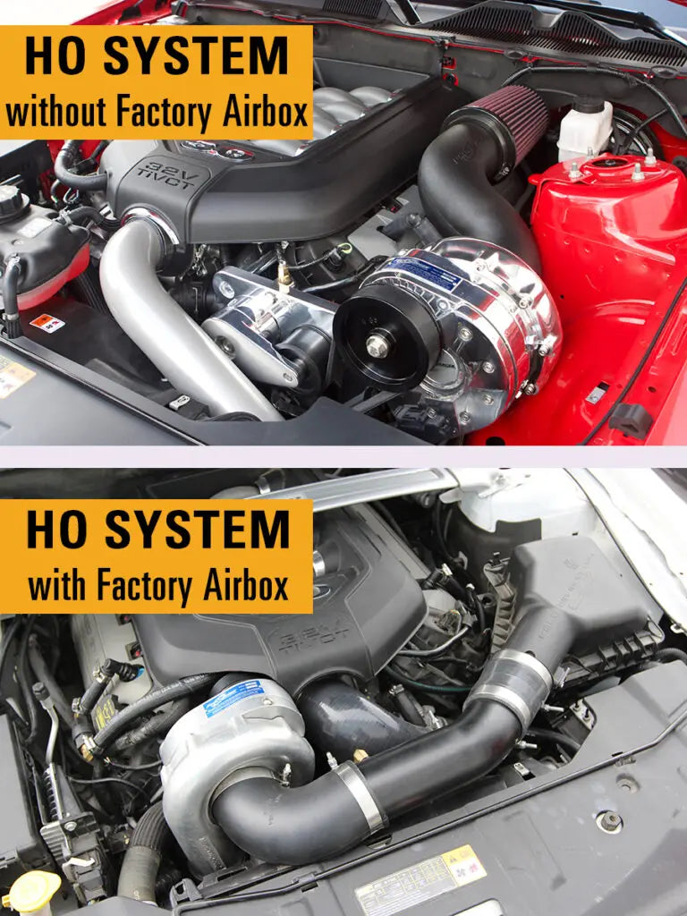 ProCharger High Output Dedicated Drive installation on a Mustang GT; installed application reference