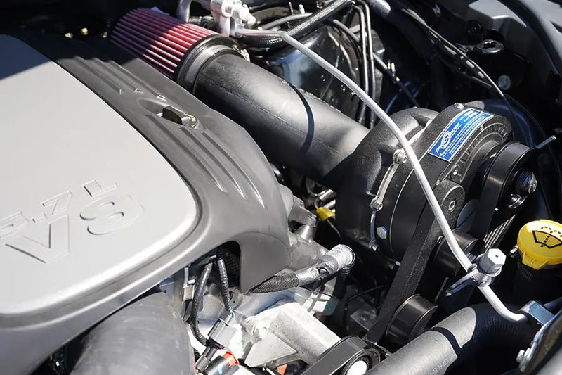 ProCharger Jeep Grand Cherokee 5.7L installation with optional black finish; vehicle and engine not included