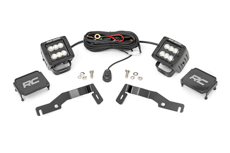 LED Light Kit | Ditch Mount | 2" Black Pair | Flood | Toyota Tacoma (24-26)
