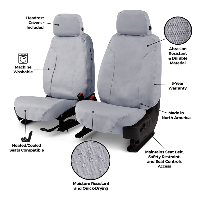 Covercraft 19-26 Mercedes-Benz Sprinter Polycotton SeatSaver Custom Front Row Seat Covers-Misty Grey