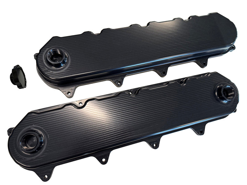 Speed Engineering LT Billet Smooth Valve Covers - Anodized Black