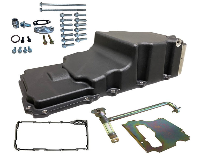 Speed Engineering low-profile LS swap oil pan black, SKU 26-1079