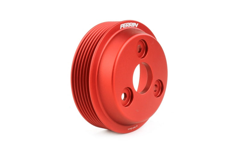 Perrin Lightweight Water Pump Pulley Red WRX 15-21 / Forester 14-18 / Crosstrek 18-20 / Impreza 17-22 | PSP-ENG-111RD